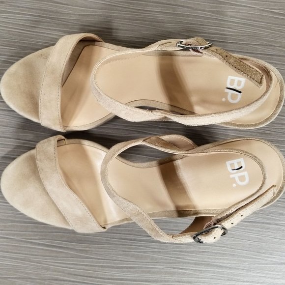 BP Lula Block Heel Slingback Sandal, Tan Suede, Womens Size 6.5 M - Picture 9 of 11